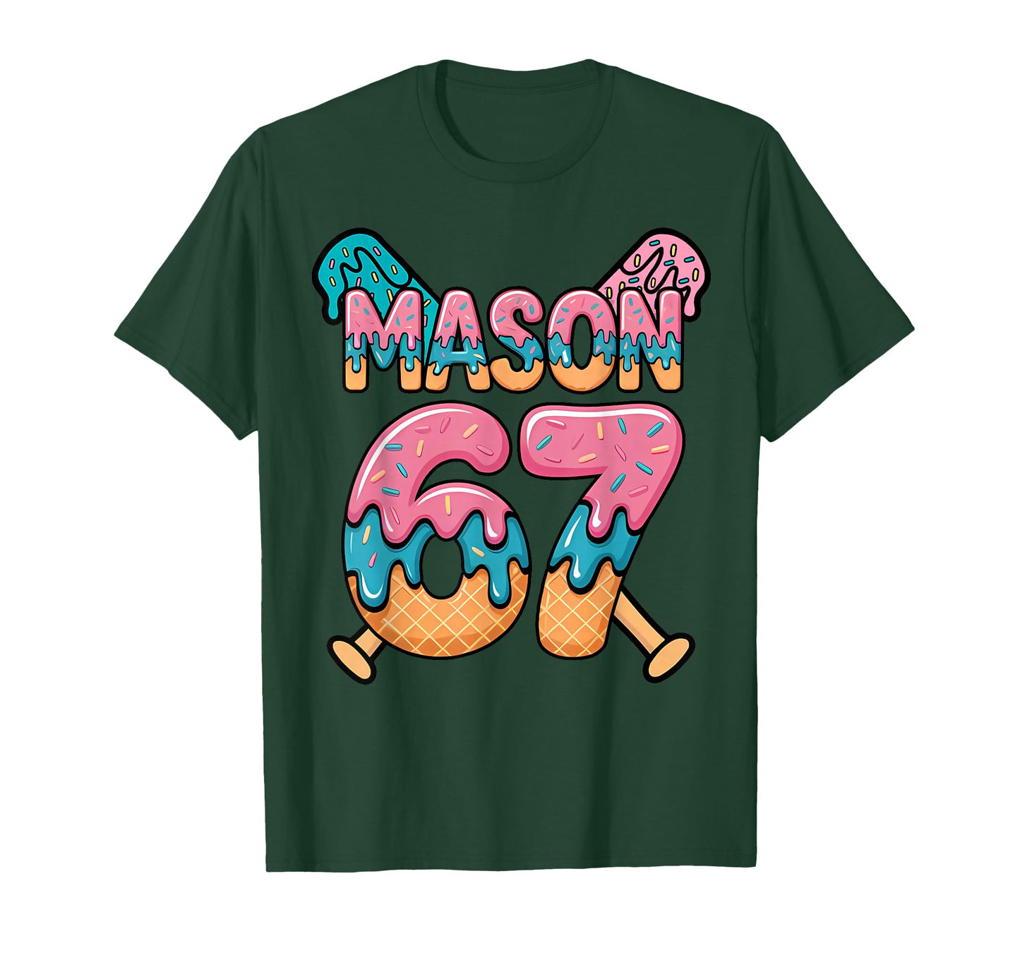 Six Seven Ice Cream Drip Sport 67 Fun Mason Meme T-Shirt