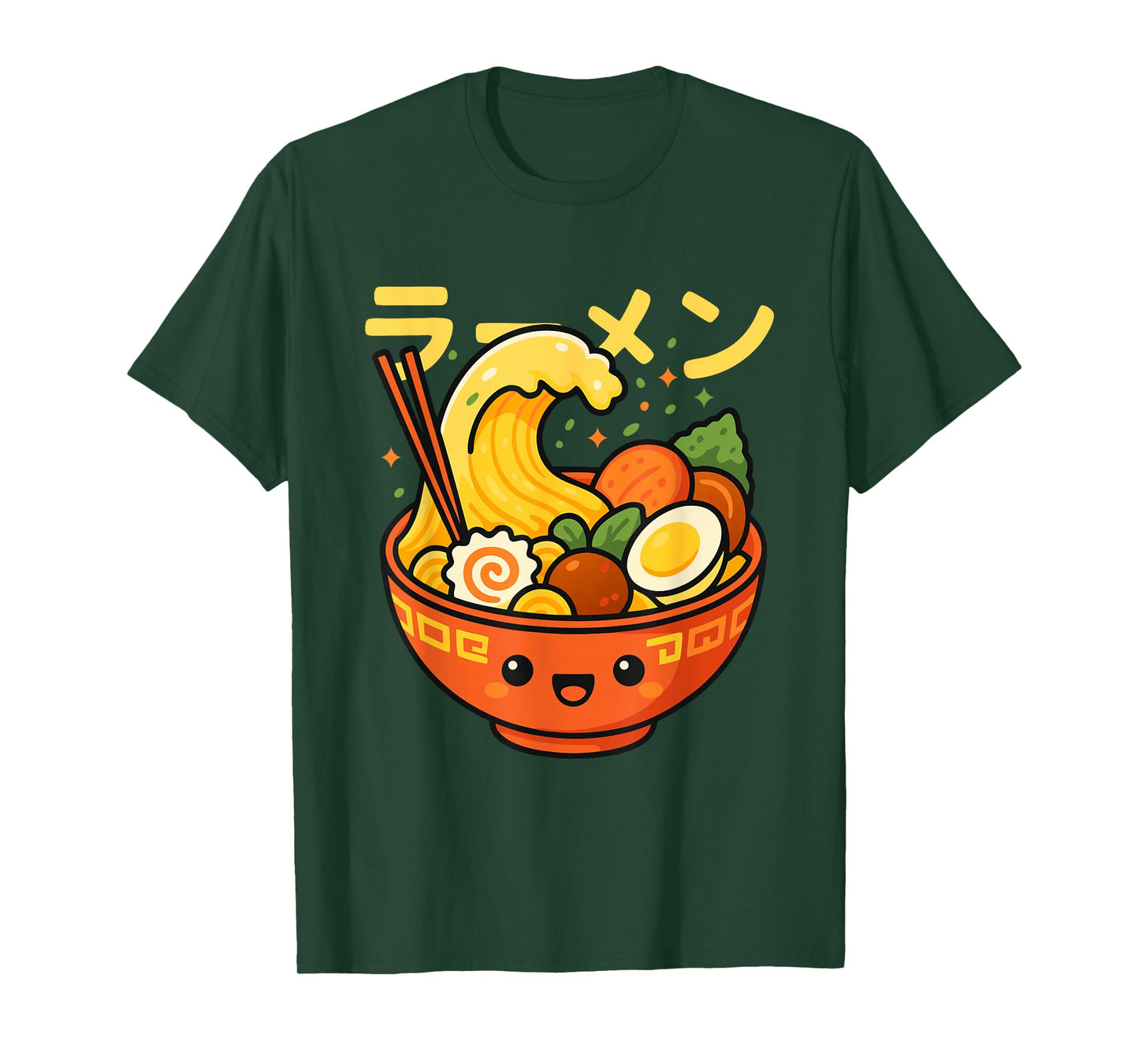 Kawaii Big Wave Ramen Noodles Japanese Style Anime T-Shirt