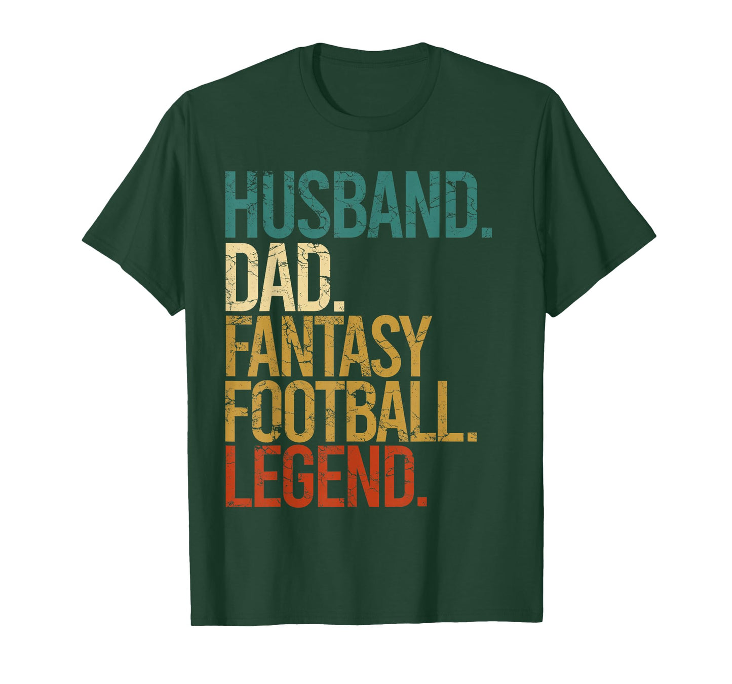 Husband Dad Fantasy Football Legend Funny Men Retro Diy Gift T-Shirt