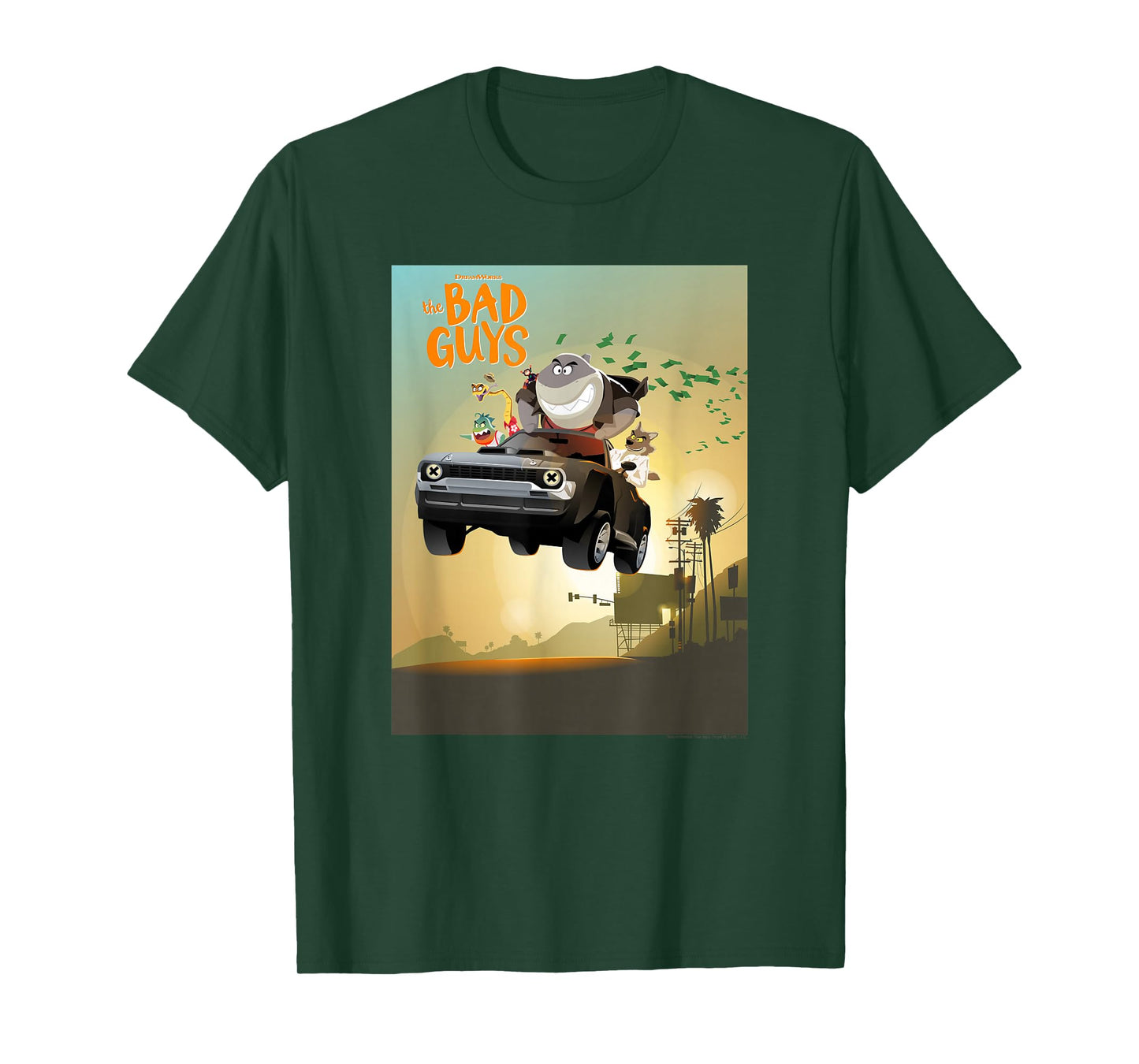 The Bad Guys Group Getaway Car Poster T-Shirt