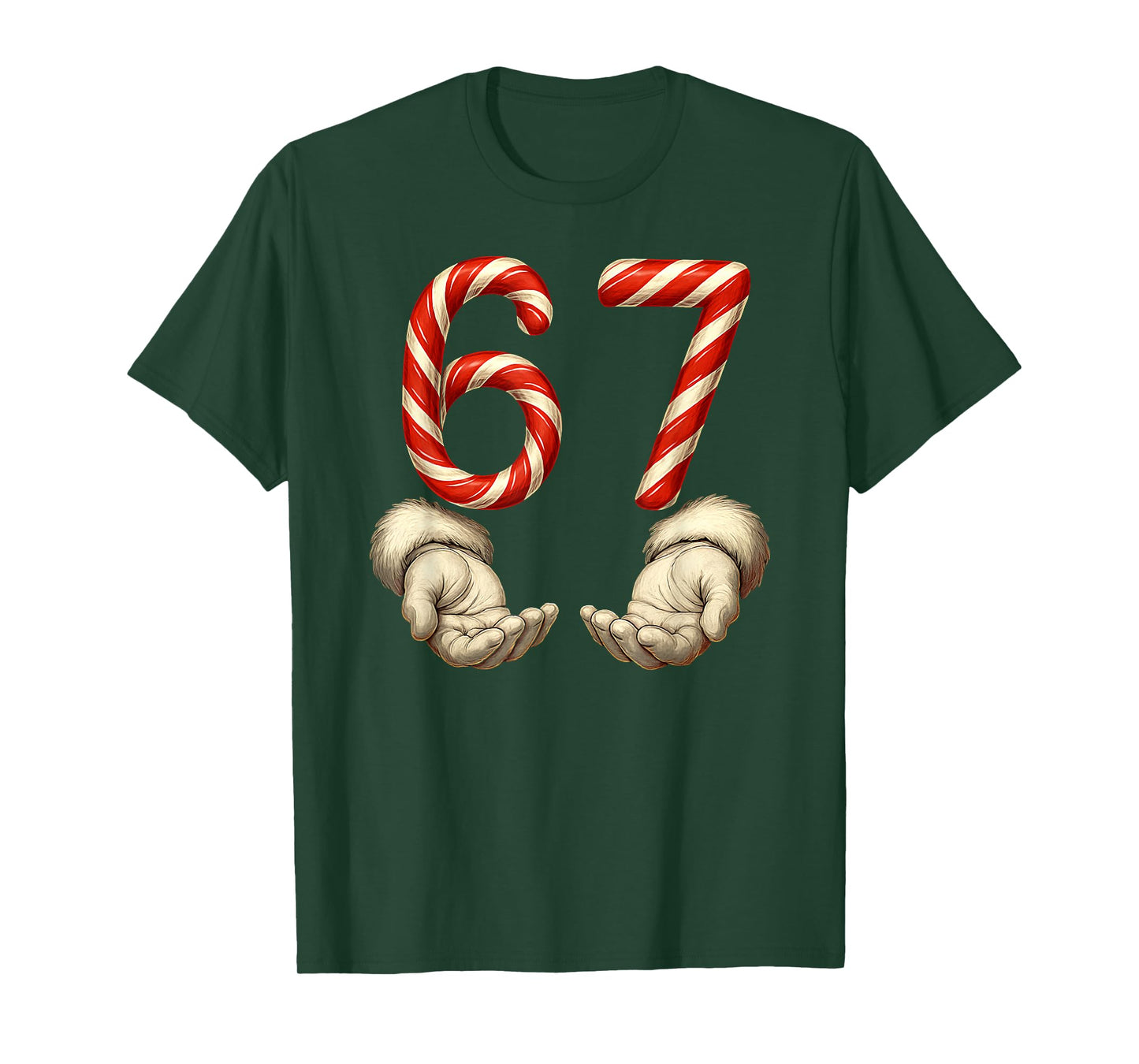 Christmas 67 Santa Claus Candy Canes Funny Humor Meme T-Shirt