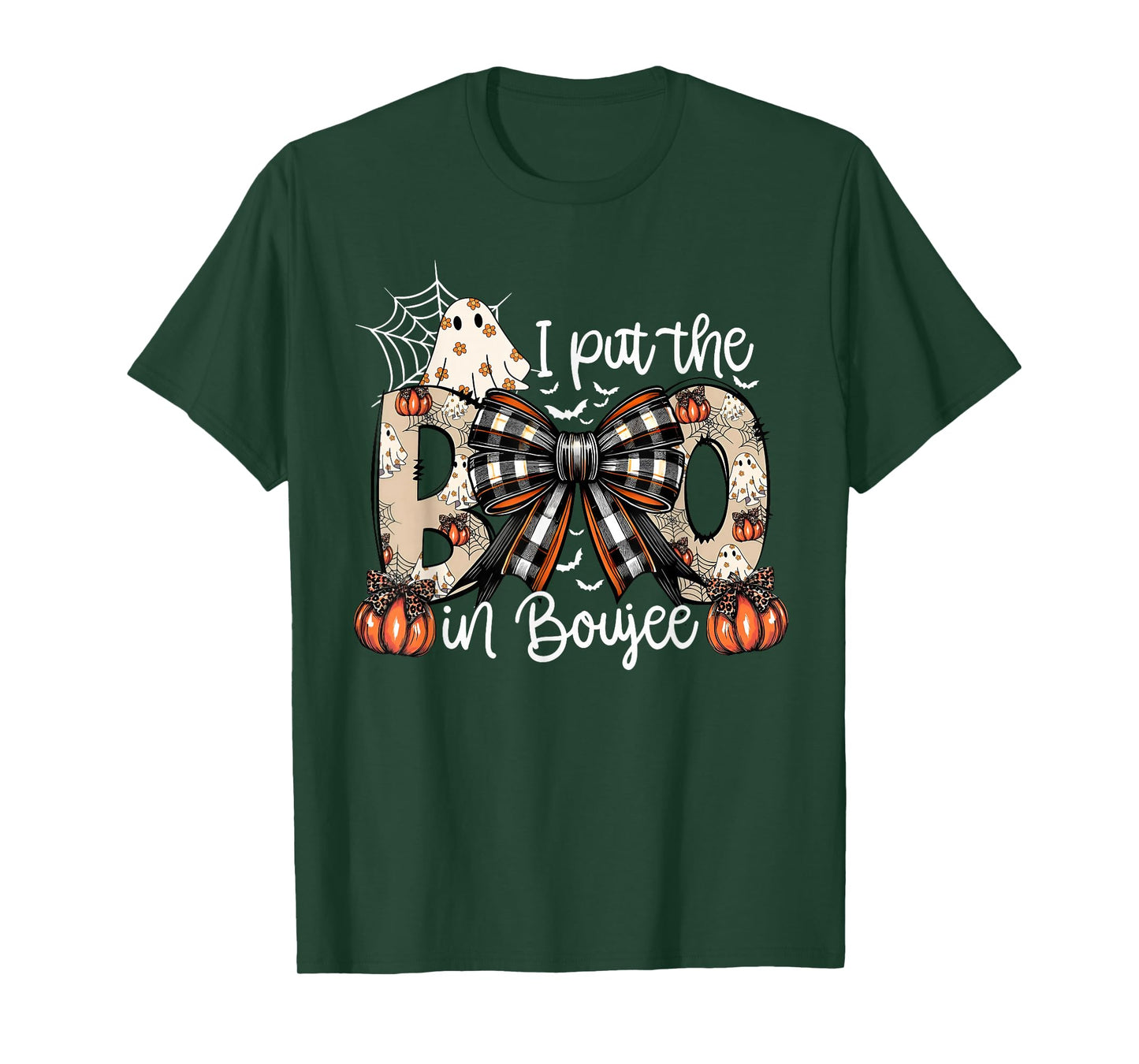 I Put The Boo In Boujee Coquette Bow Spooky Ghost Halloween T-Shirt