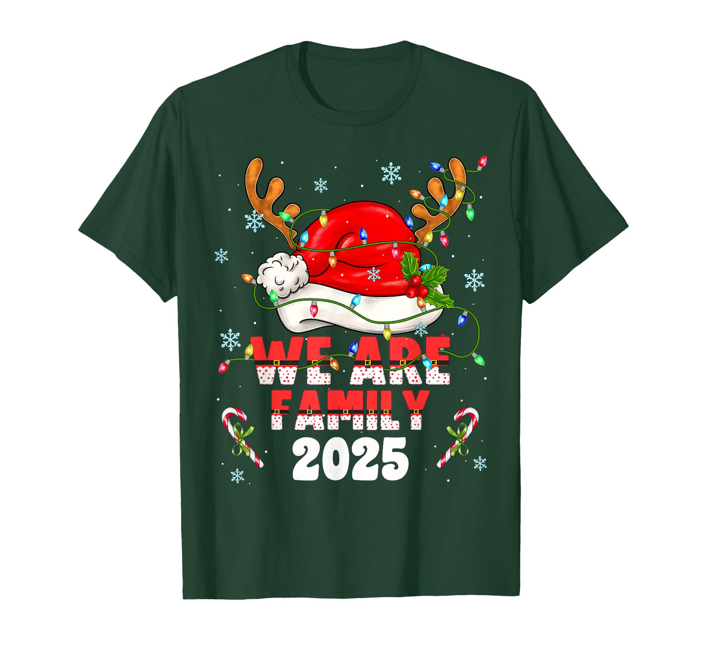 We are Family 2025 Christmas Tree Santa Pjs Group Matching T-Shirt