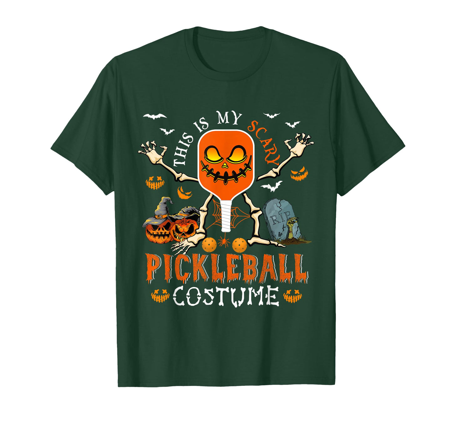 This Is My Scary Pickleball Costume Halloween Skeleton Lover T-Shirt