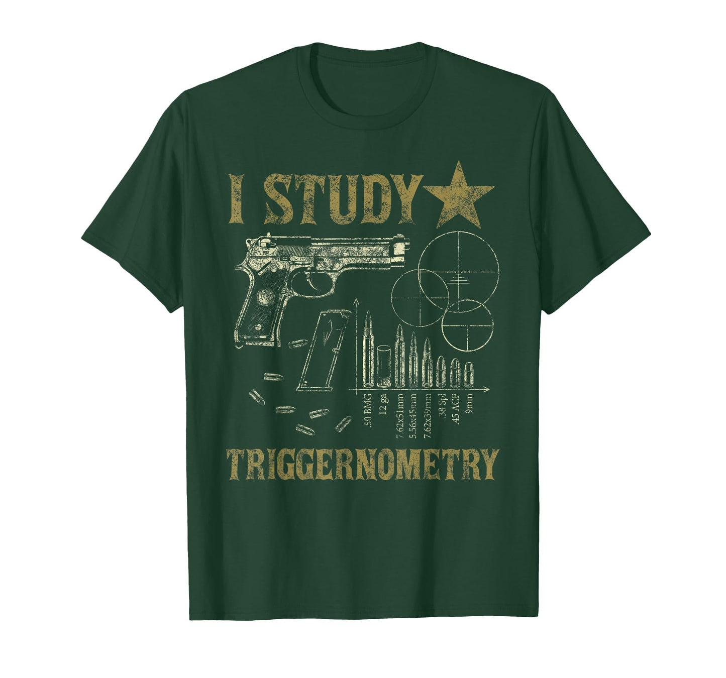 I Study Triggernometry Funny Pro Guns Trigonometry Math Gift T-Shirt