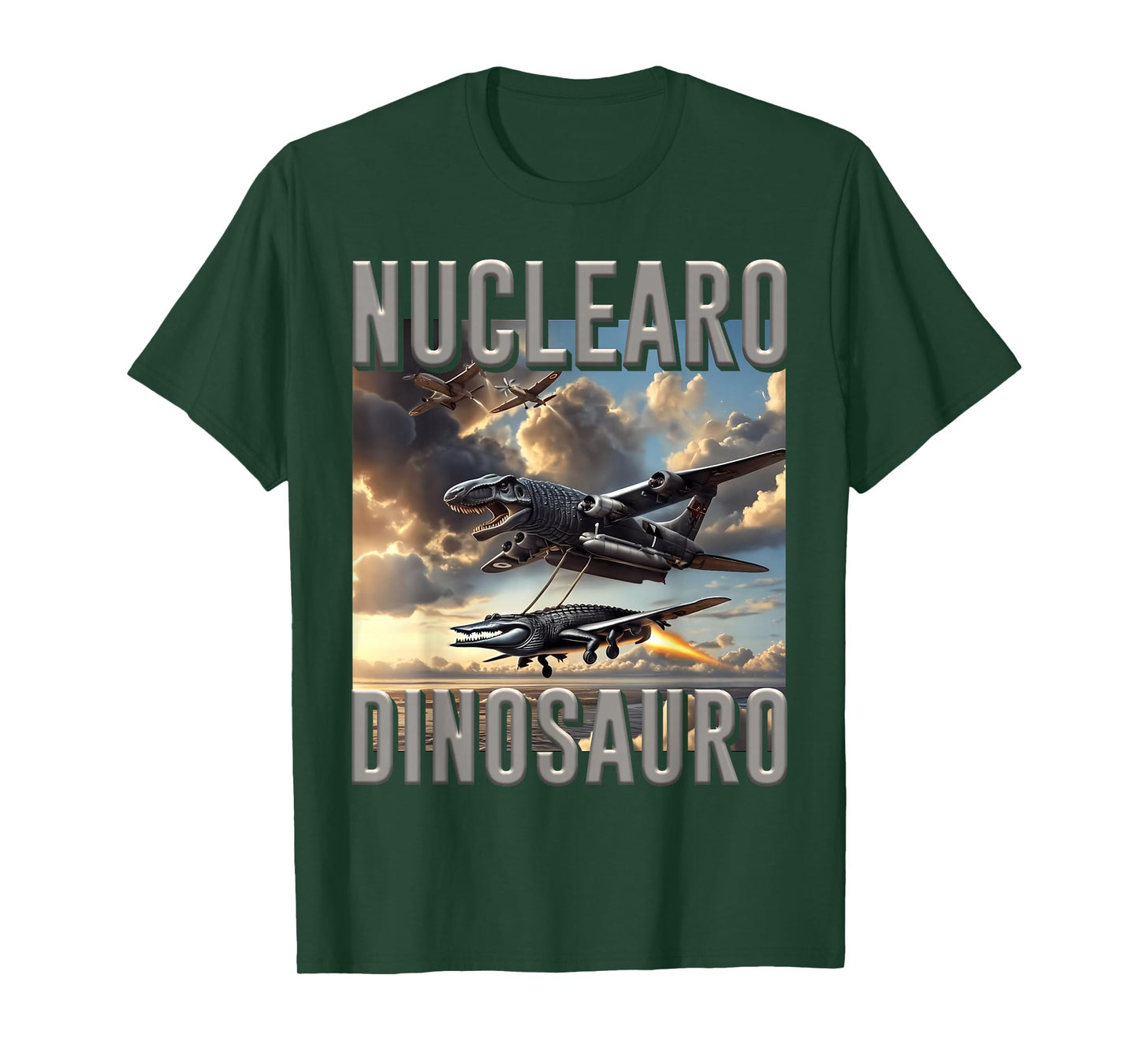 Italian Brainrot Character Nuclearo Dinosauro Kids Meme T-Shirt