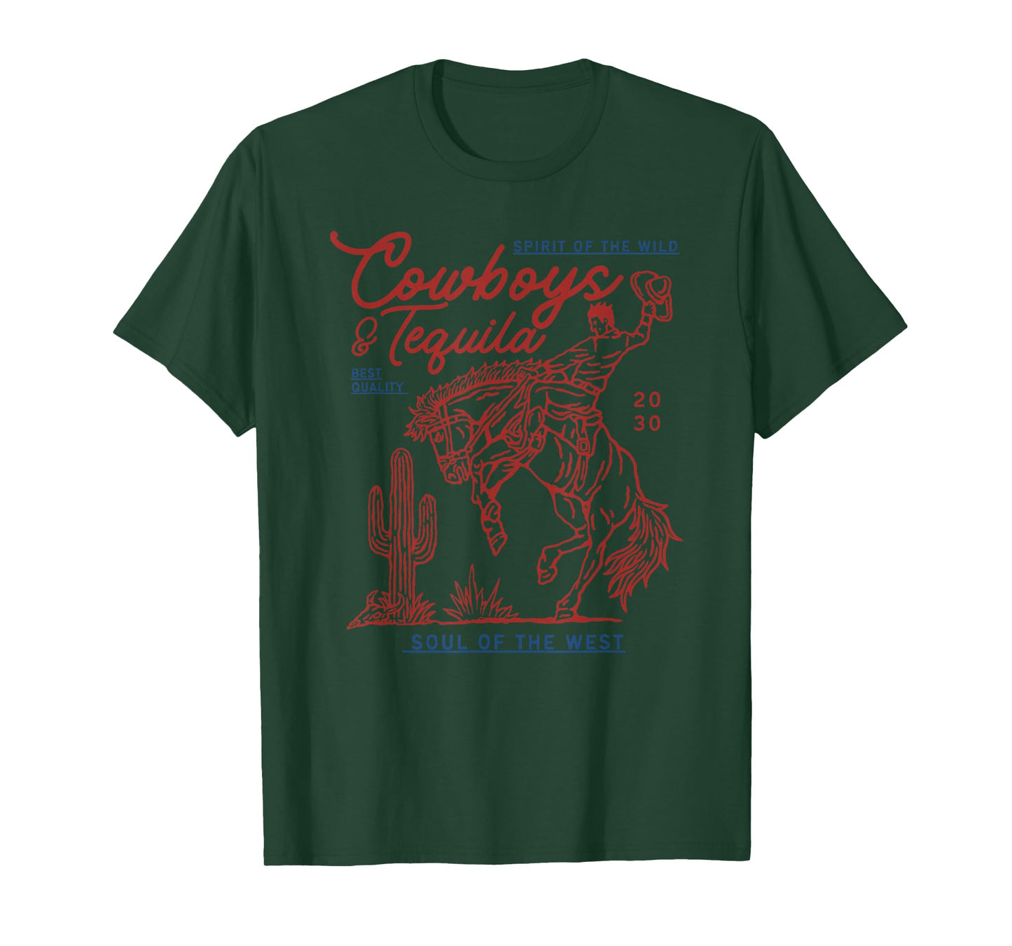 Texas Cowboys and Tequila Vintage Country Rodeo T-Shirt