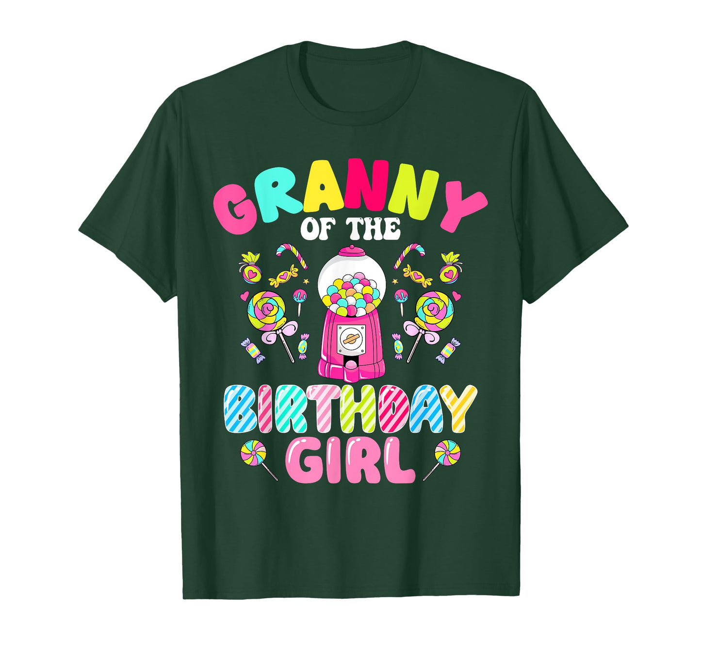 Granny Of The Birthday Girl Candy Family Bday Party T-Shirt