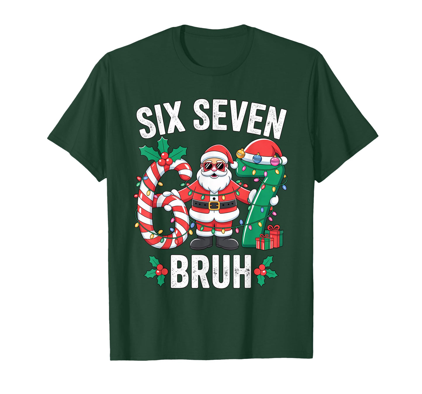 67 Six Seven Burh Christmas 6 7 Meme Pajamas Gen Alpha Slang T-Shirt