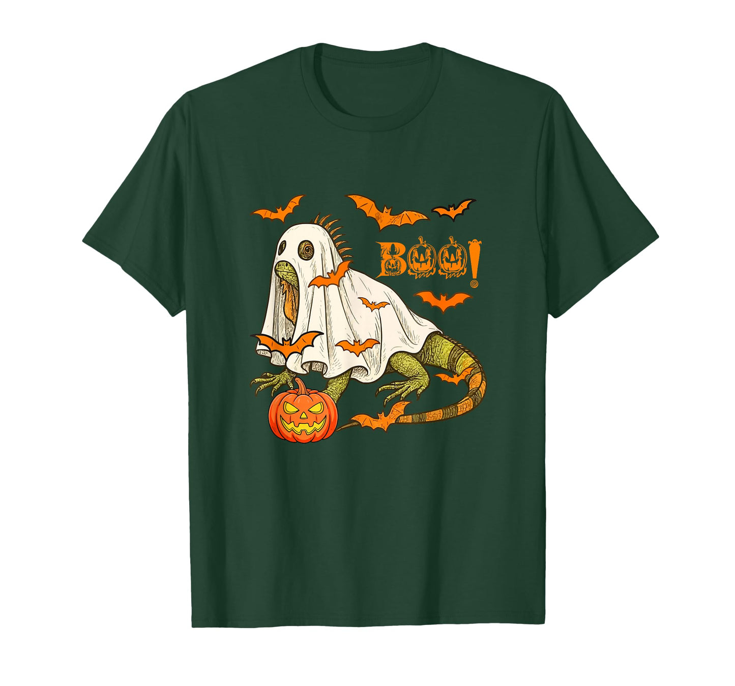 Boo Halloween Iguana Cosplay Ghost Costume Animal Lover T-Shirt