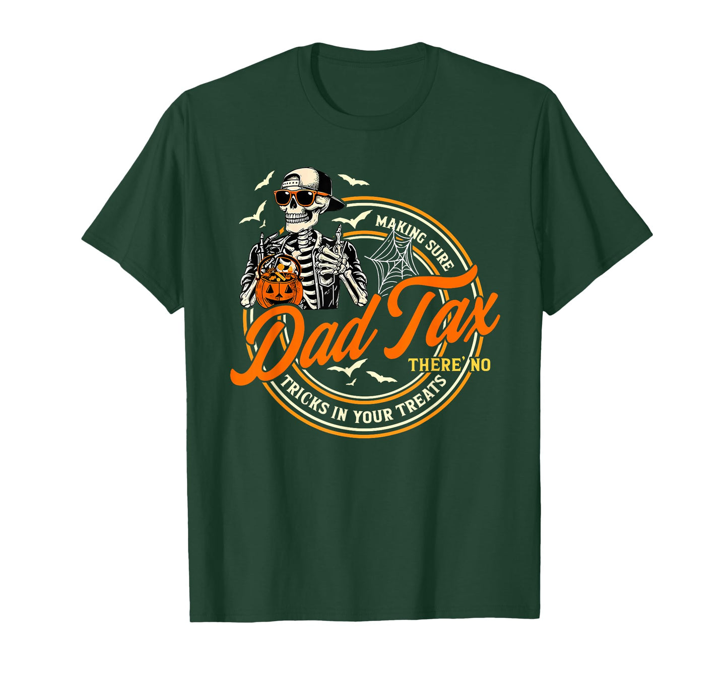Retro Dad Tax Skeleton Halloween Funny Trick or Treat T-Shirt