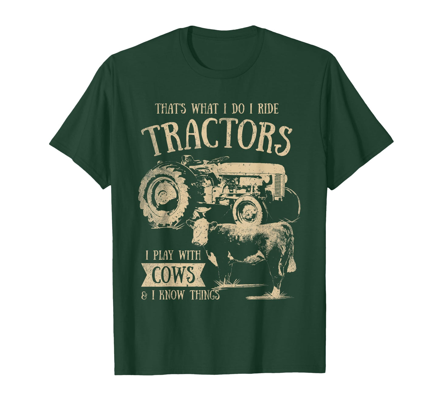 Tractor Farmer Merch Co Thats What I Do I Ride Tractors Funny Farmer Cowboy Gift T-Shirt Black Small