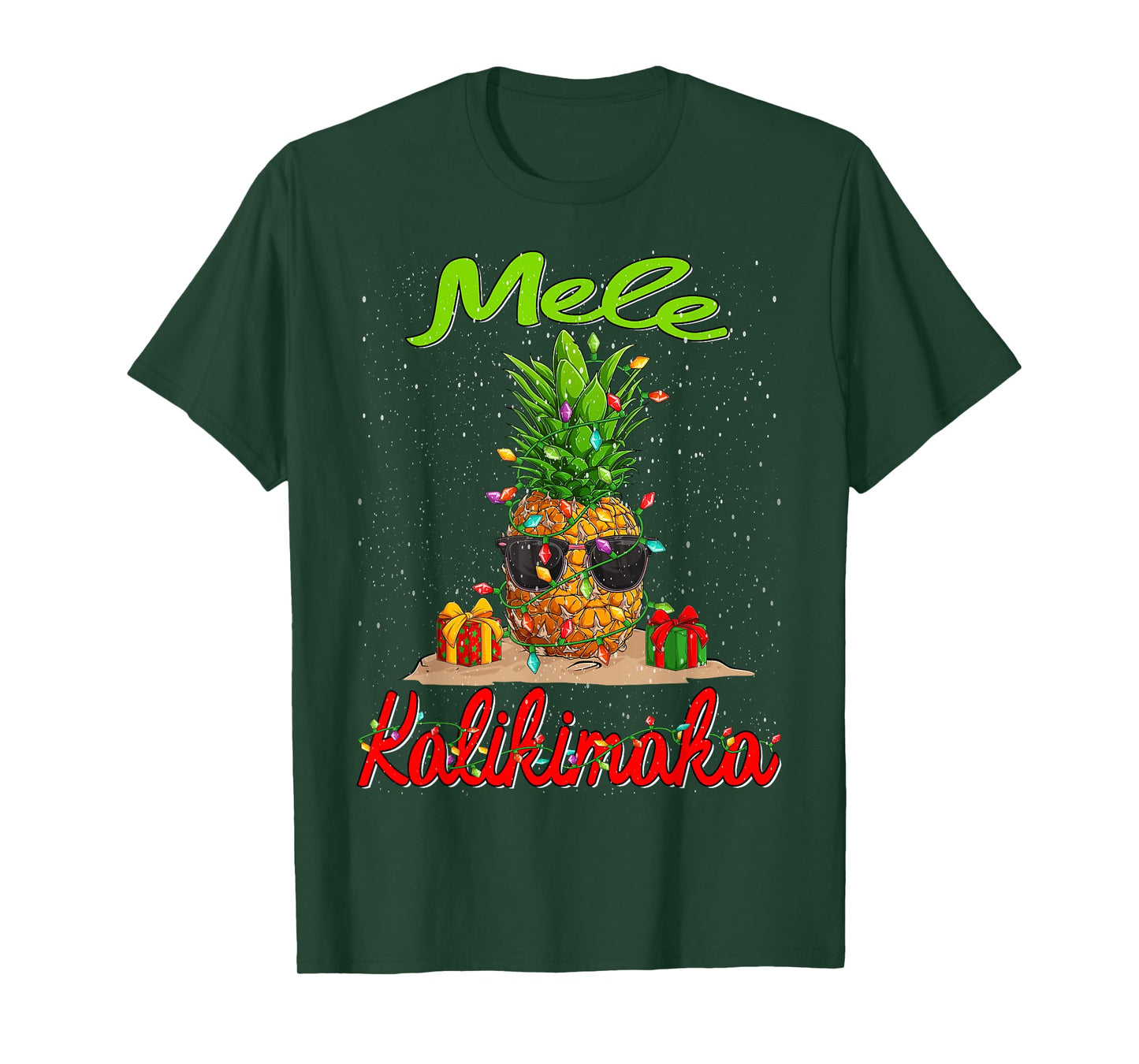 Mele Kalikimaka Christmas Pineapple Shaka Hawaii T-Shirt