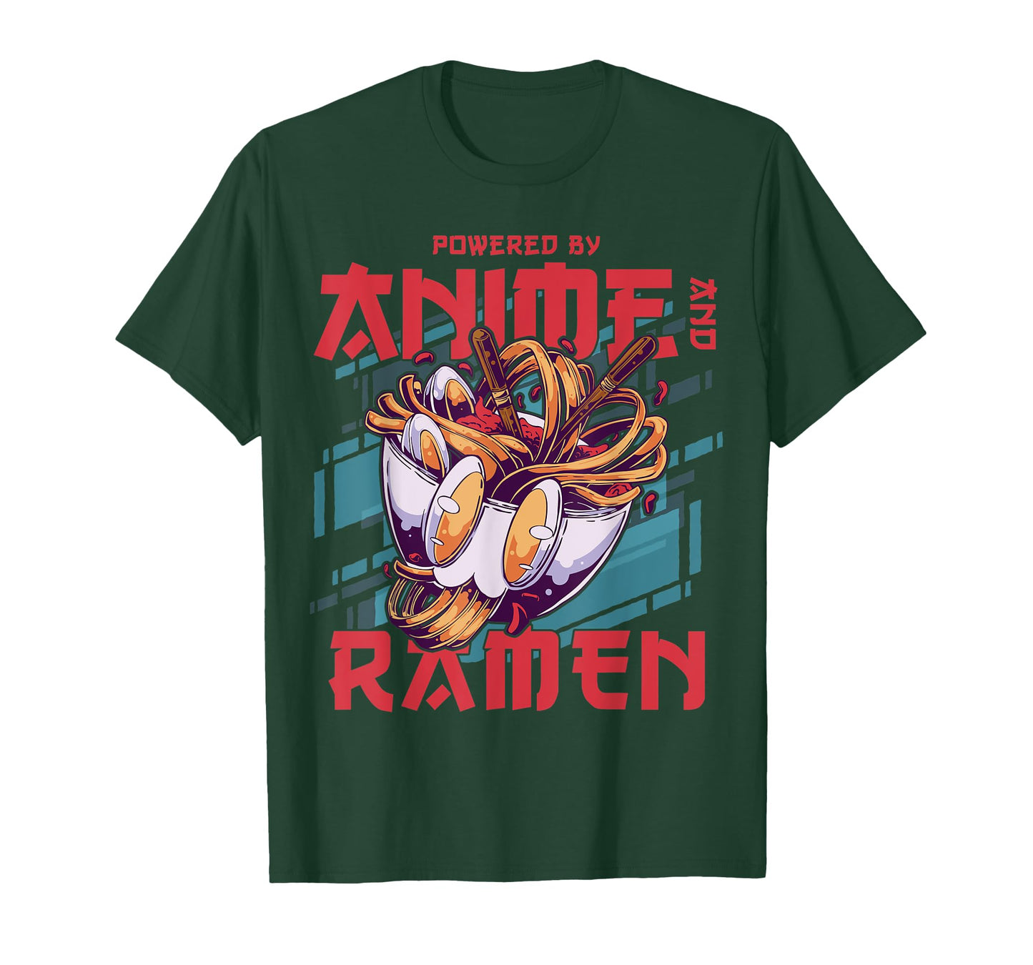 Powered by Anime and Ramen - Anime T-Shirt
