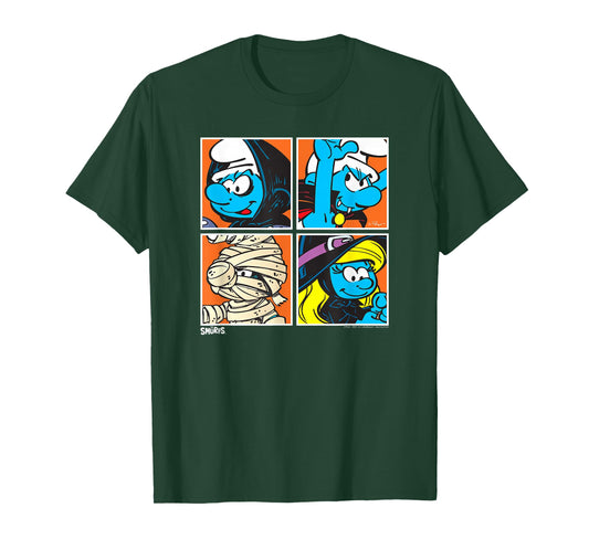 The Smurfs Halloween Dress Up Pop Art Retro Cartoon T-Shirt