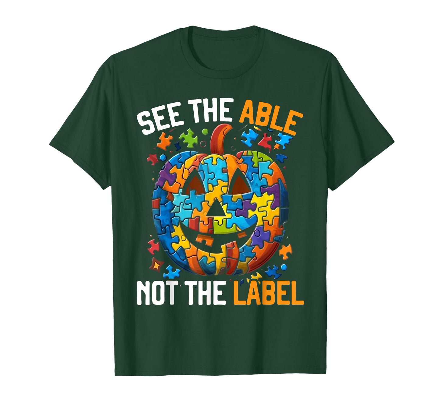 Autism Halloween Puzzle Trick Or Treat Autism Awareness T-Shirt