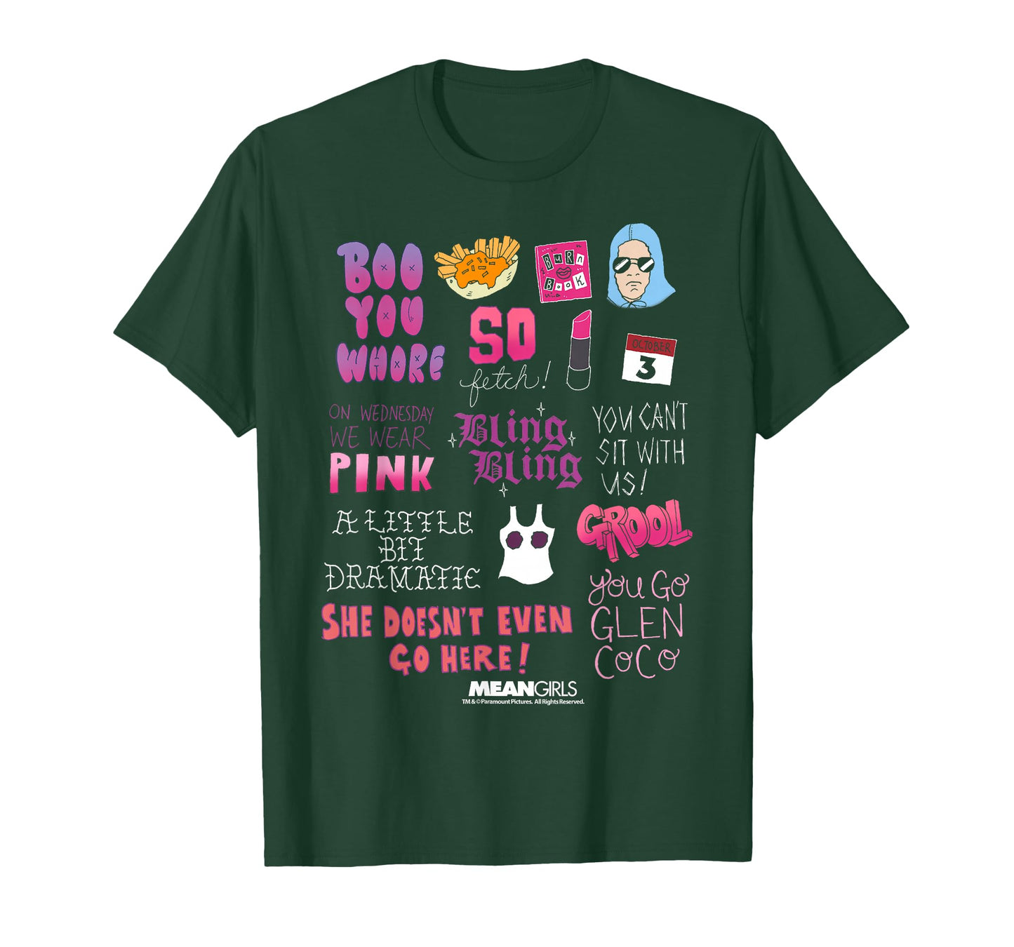 Mean Girls Pink Boo You Fetch Quotes Graphic T-Shirt T-Shirt