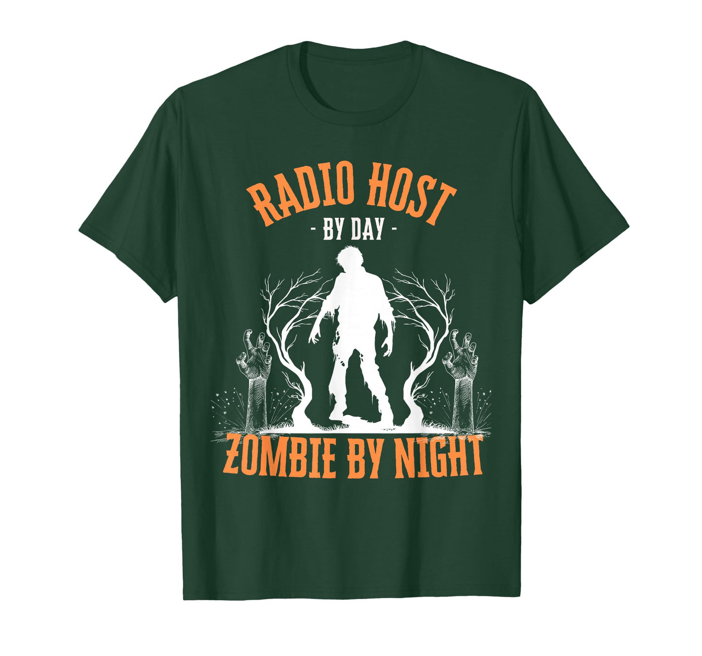 Radio Host by Day Zombie by Night Funny Halloween Creepy T-Shirt