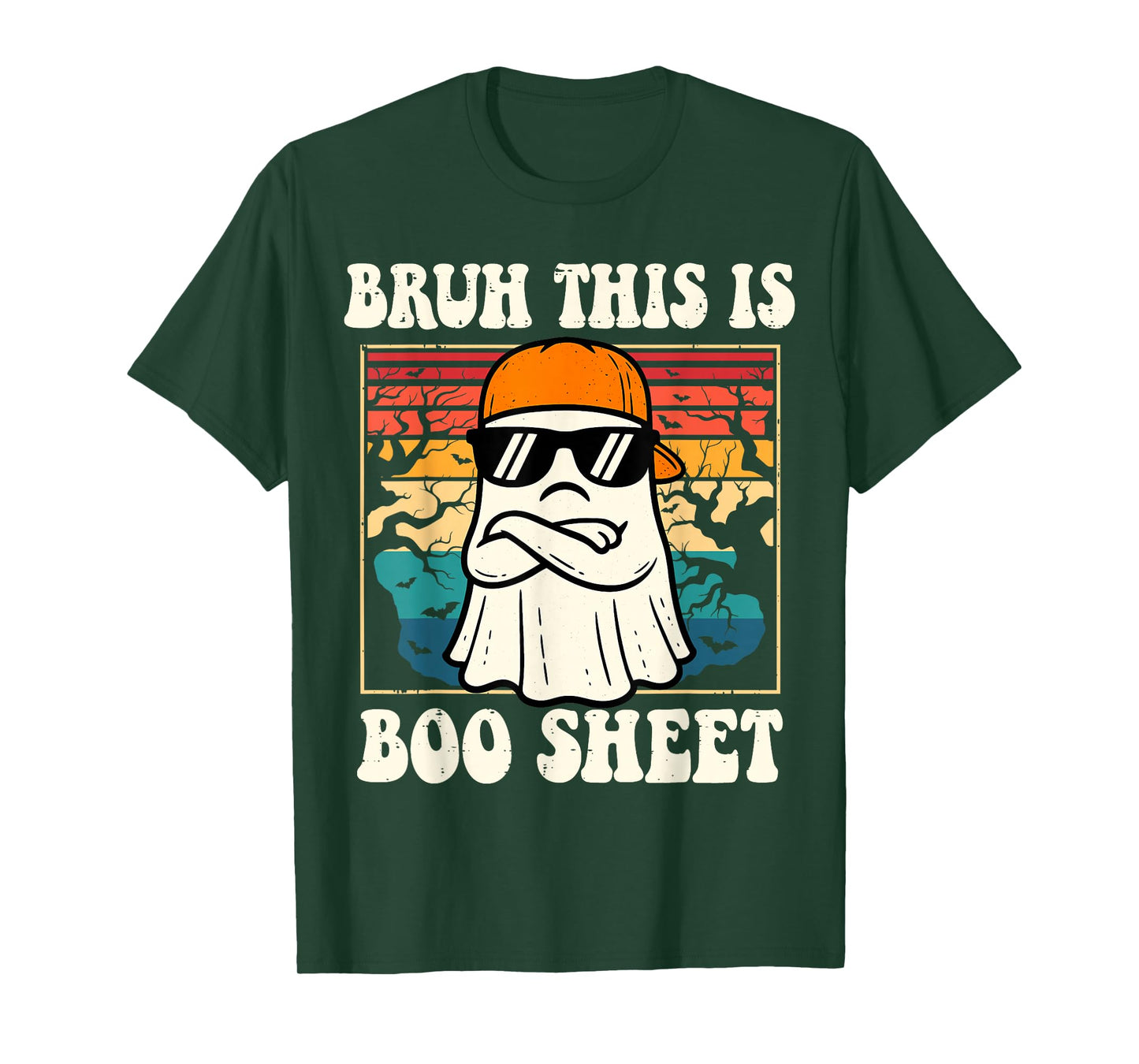Bruh This is Boo Sheet Funny Halloween Ghost Men Boys Teens T-Shirt