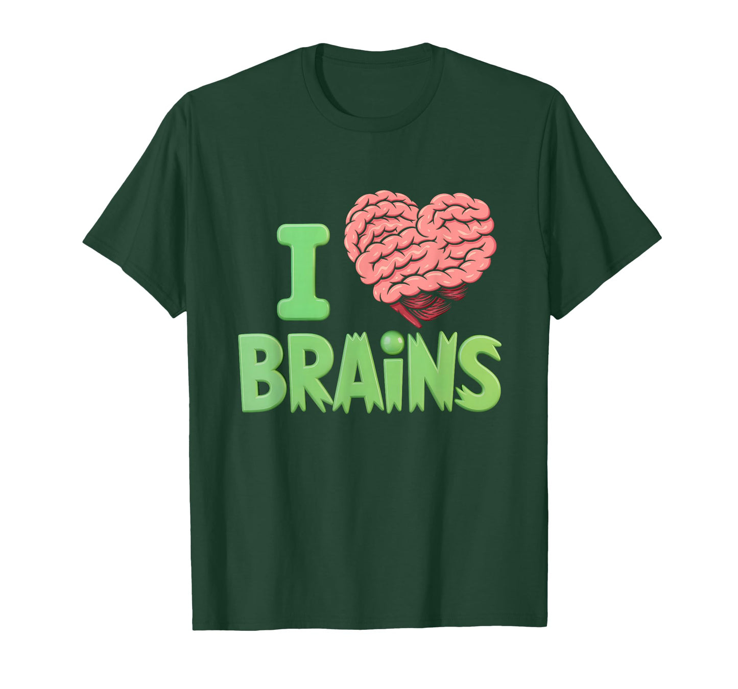 I Heart Brains Zombie Halloween Anatomy Science Lover T-Shirt