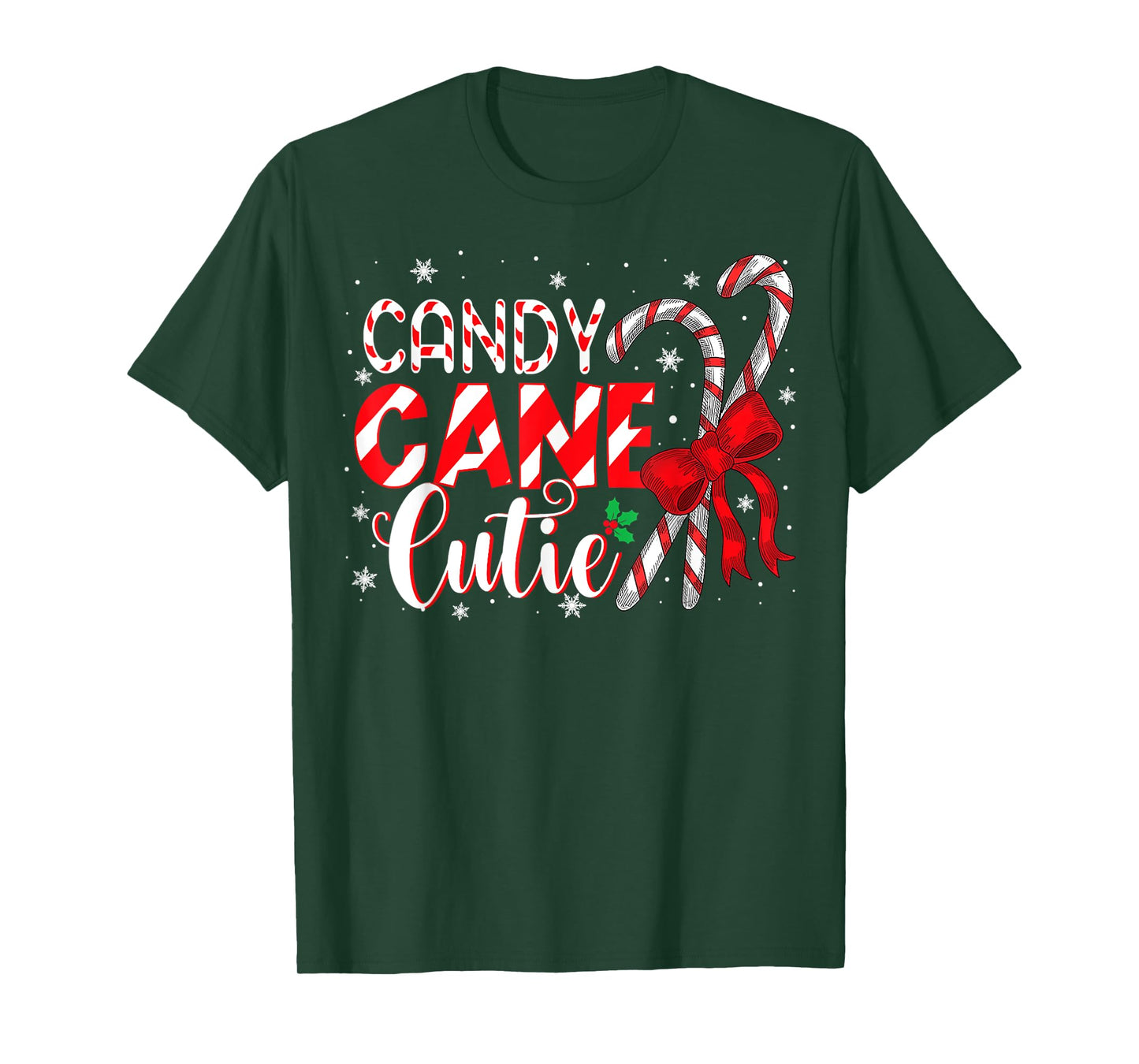 Funny Christmas Candy Cane Cutie Girls Xmas Pajama T-Shirt