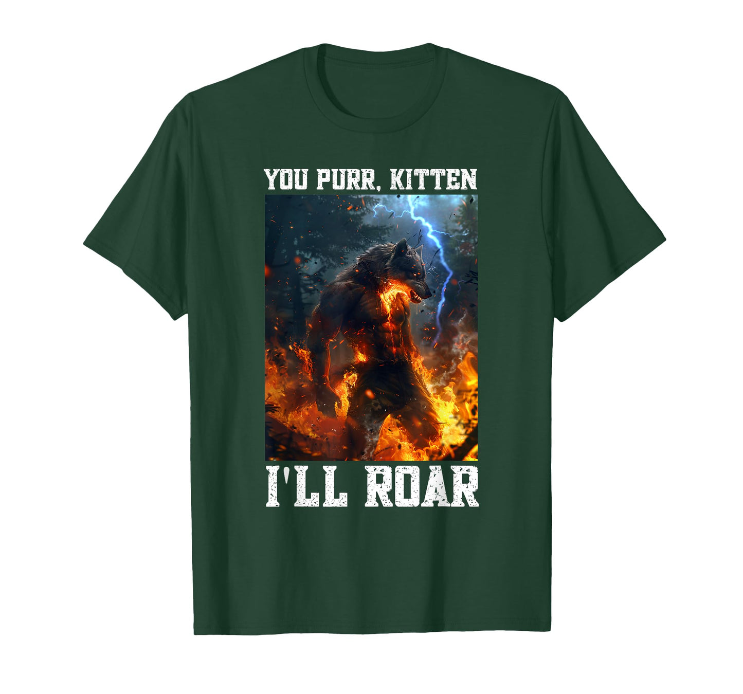 Alpha Wolf You Purr I'll Roar Cringe Vacation T-Shirt