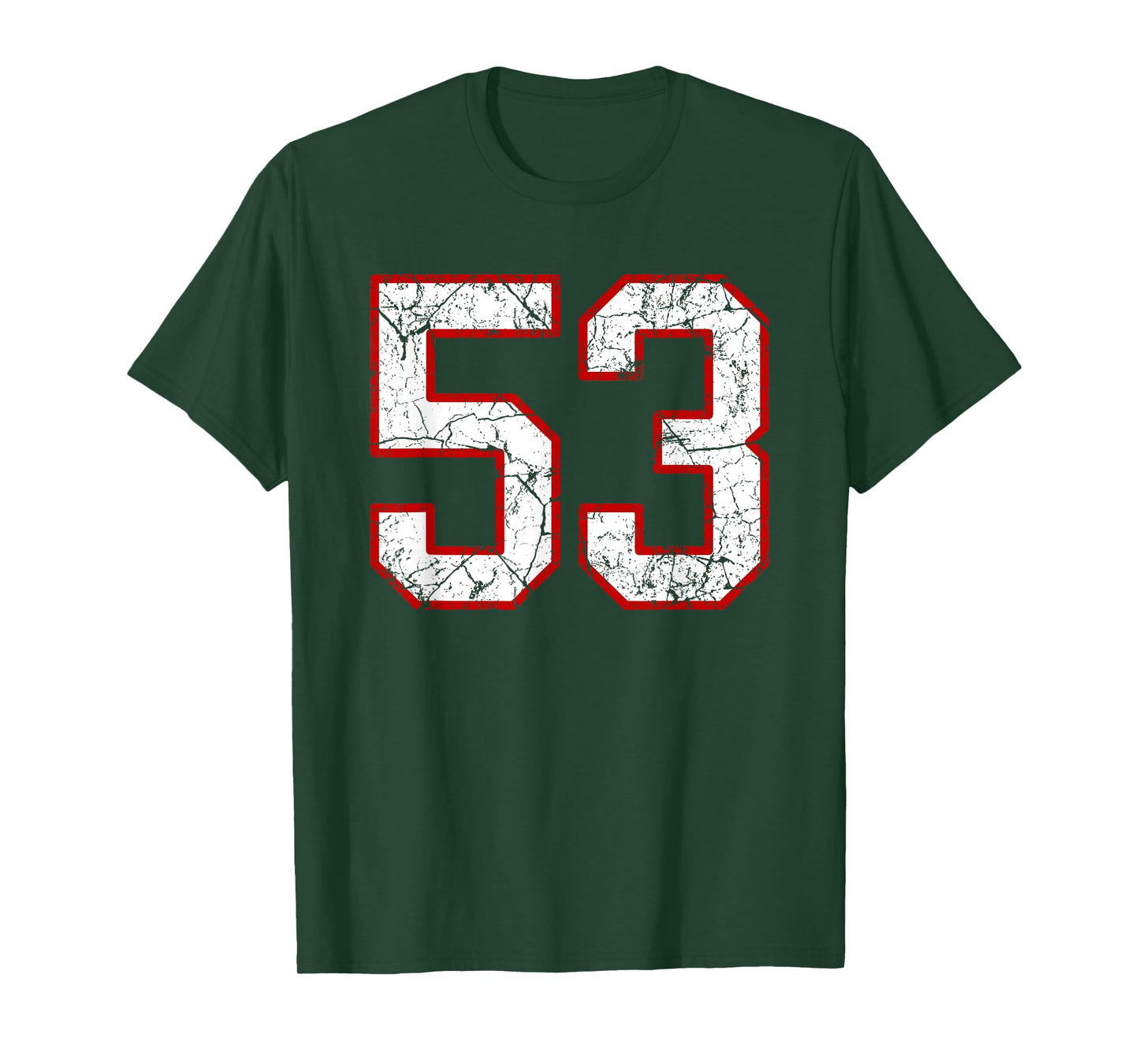 White and Red Sports Number 53 Jersey Uniform Player T-Shirt
