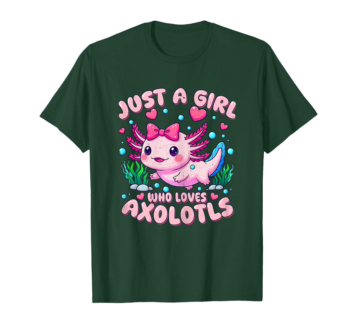 Cute Pink Axolotl Kawaii Just A Girl Who Loves Axolotls T-Shirt