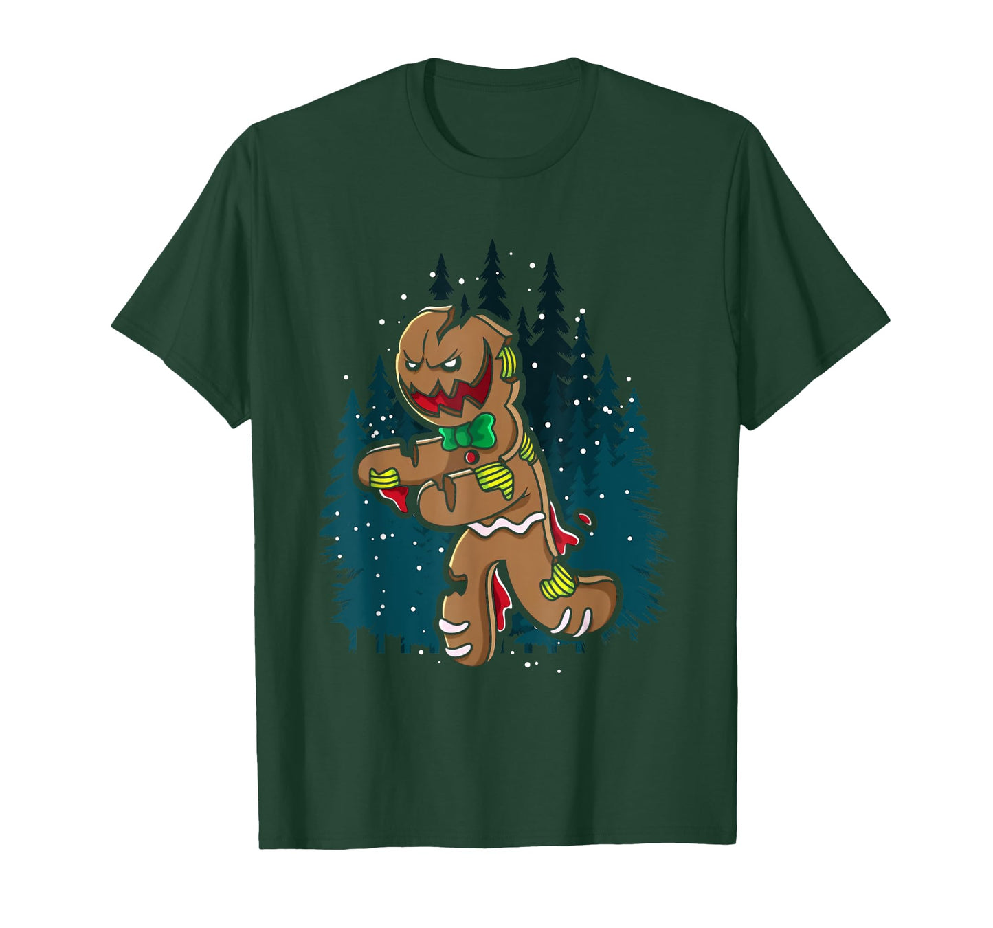 Creepy Zombie Gingerbread Man Funny Scary Christmas Holiday T-Shirt