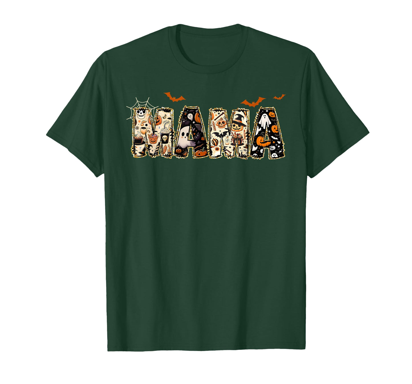 Mama Spooky Mom Trick Or Treat Halloween Ghost Witch Vampire T-Shirt