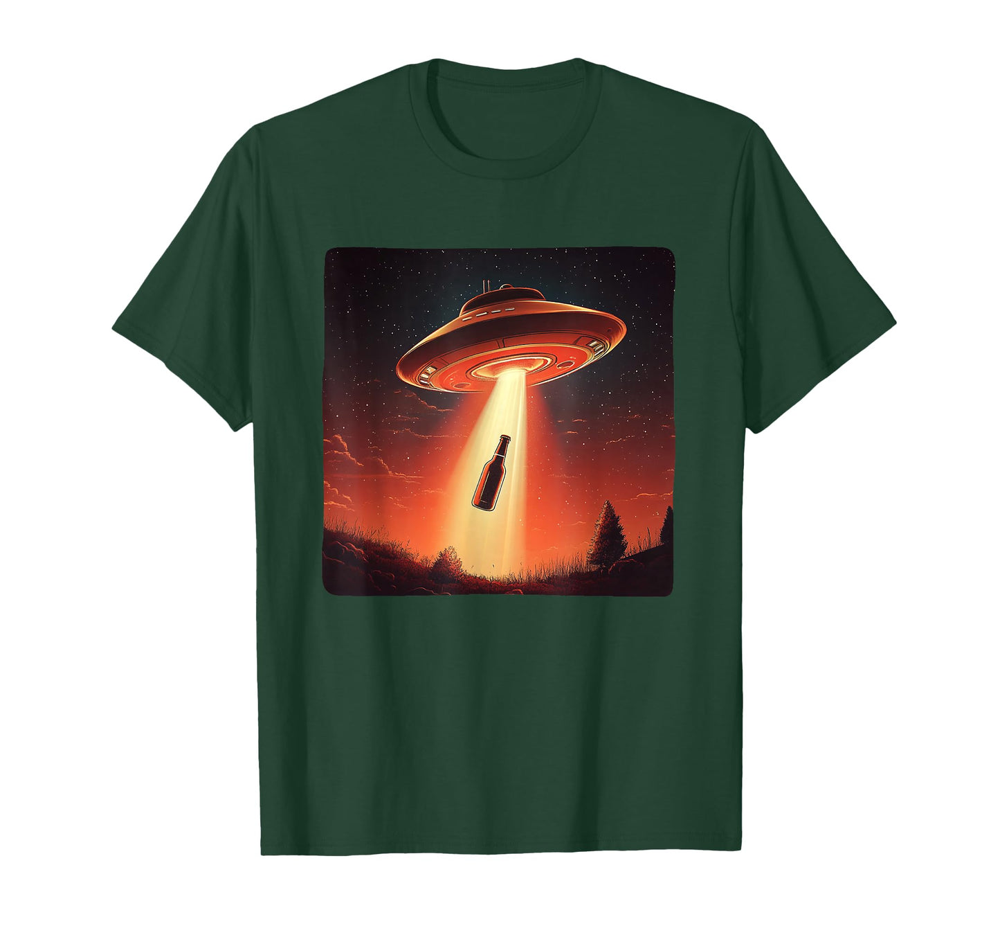 Funny UFO beams beer up for Alien Lovers T-Shirt