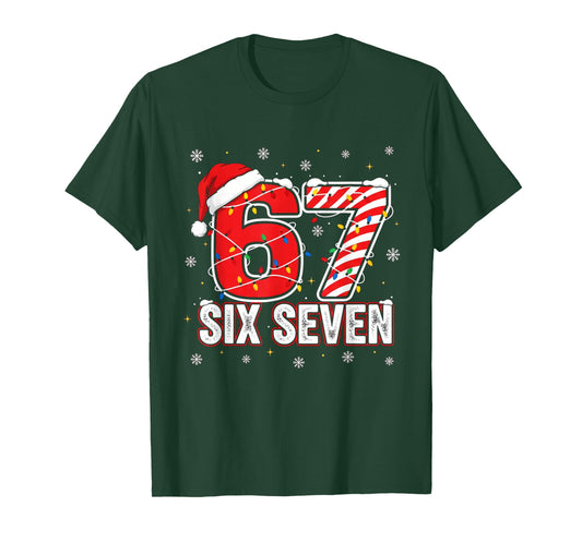 Funny Six Seven 67 Christmas Holiday Women Kids Xmas T-Shirt