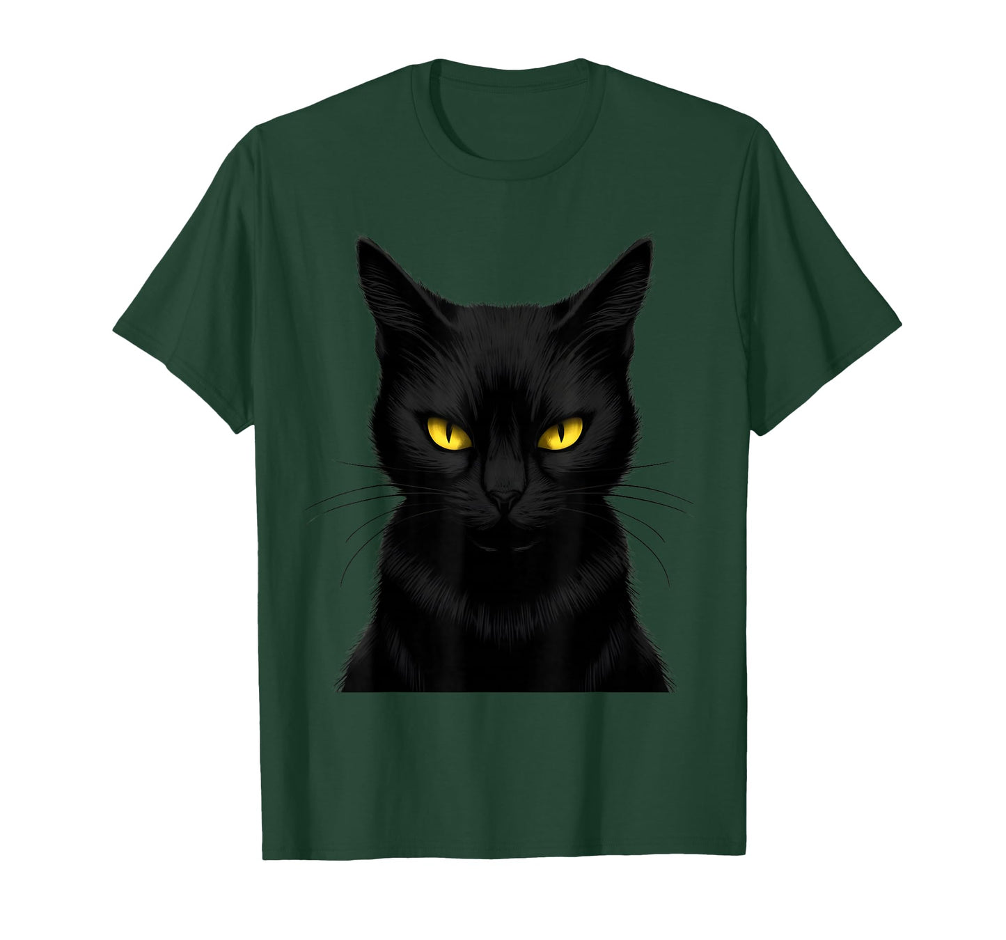 Black Cat Yellow Eyes Graphic Men Women Boys T-Shirt