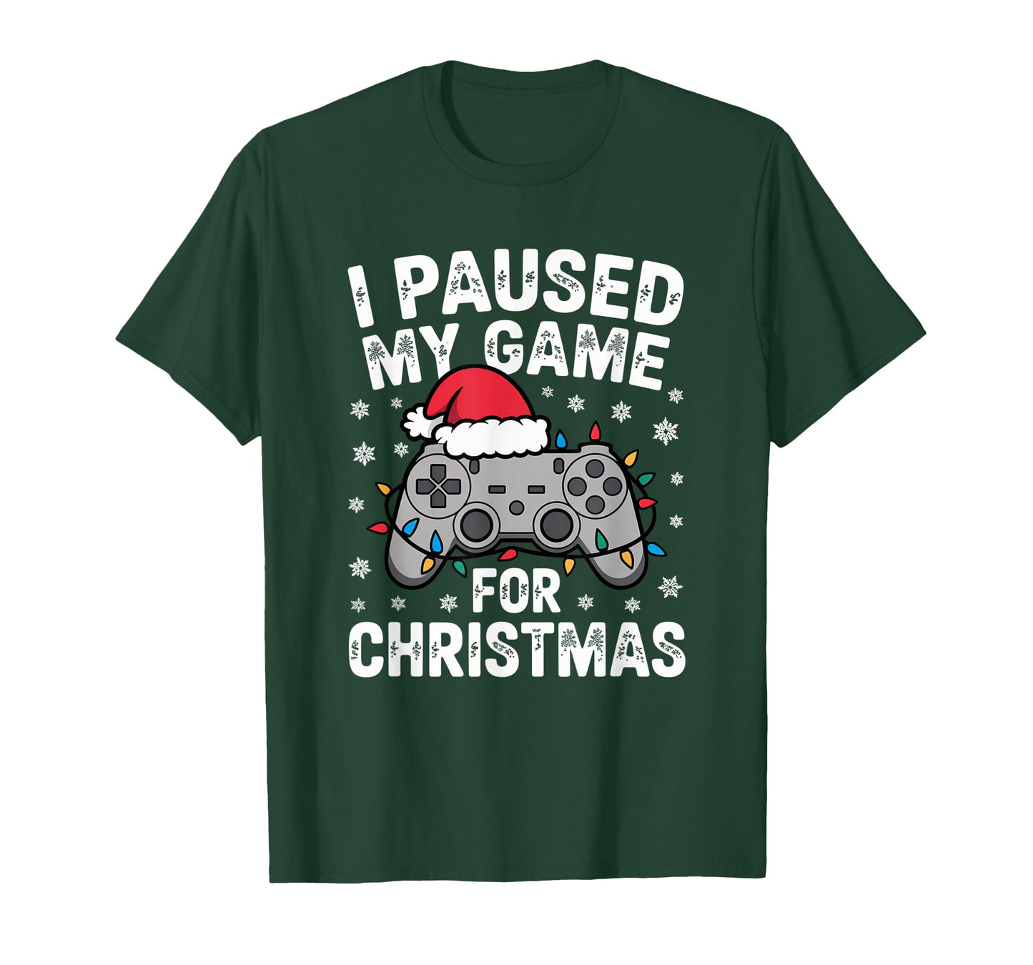 Paused My Game Christmas Gamer Xmas Men Boys Kids Youth Teen T-Shirt