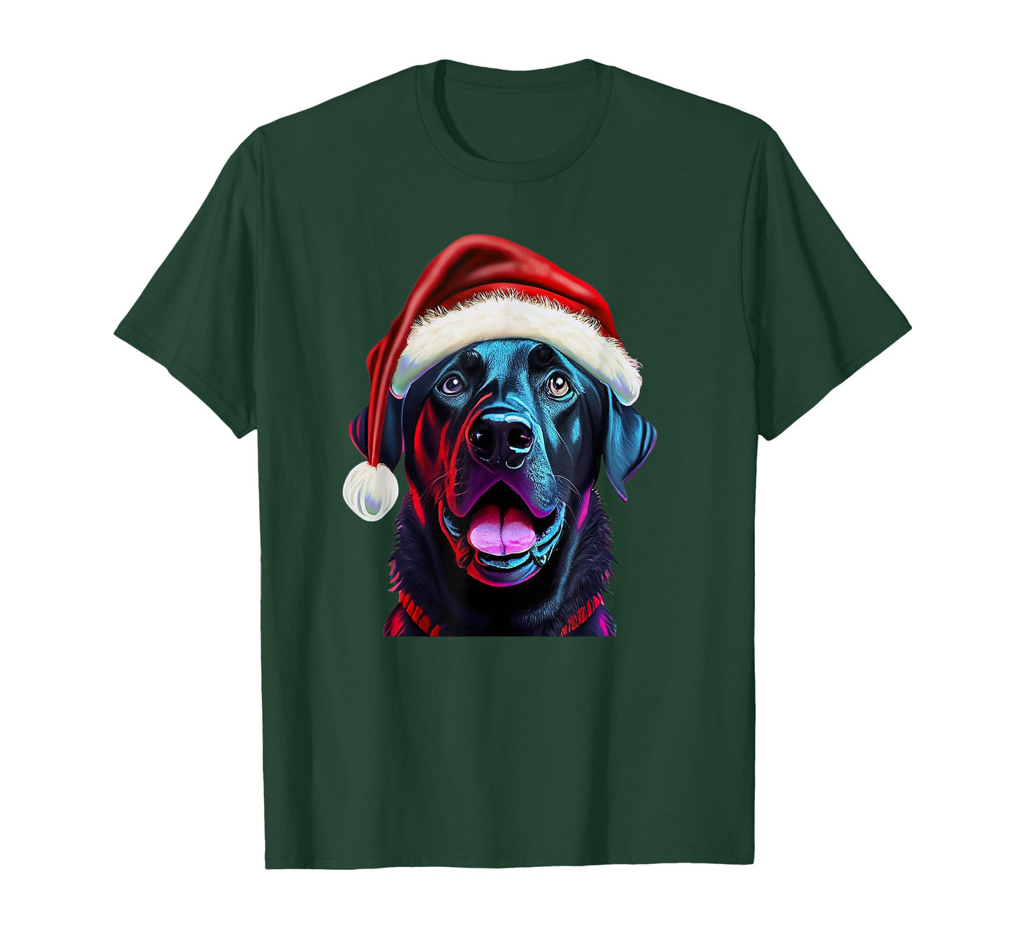 Black Lab Christmas Magic: Labrador in Santa Hat T-Shirt