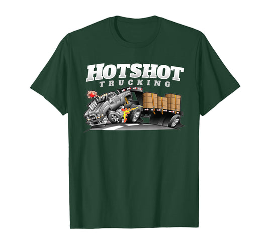 Hotshot Trucking Dually Truck And Trailer Dual Wheel Hauling T-Shirt