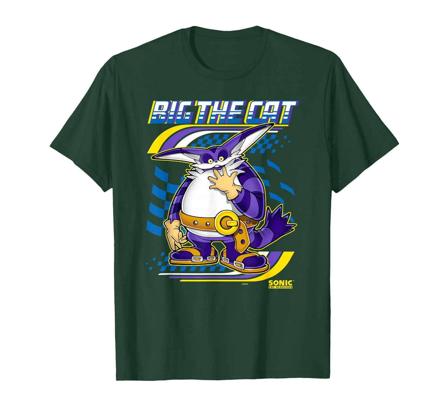 Sonic The Hedgehog Big The Cat Ready For Race Chest Poster T-Shirt