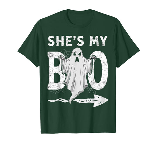 She's My Boo Matching Halloween Pajama Couples Funny T-Shirt