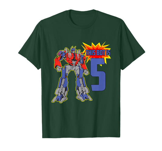 Kids 5th Birthday Bot Robot for 5 Yr Old Boys Girls T-Shirt