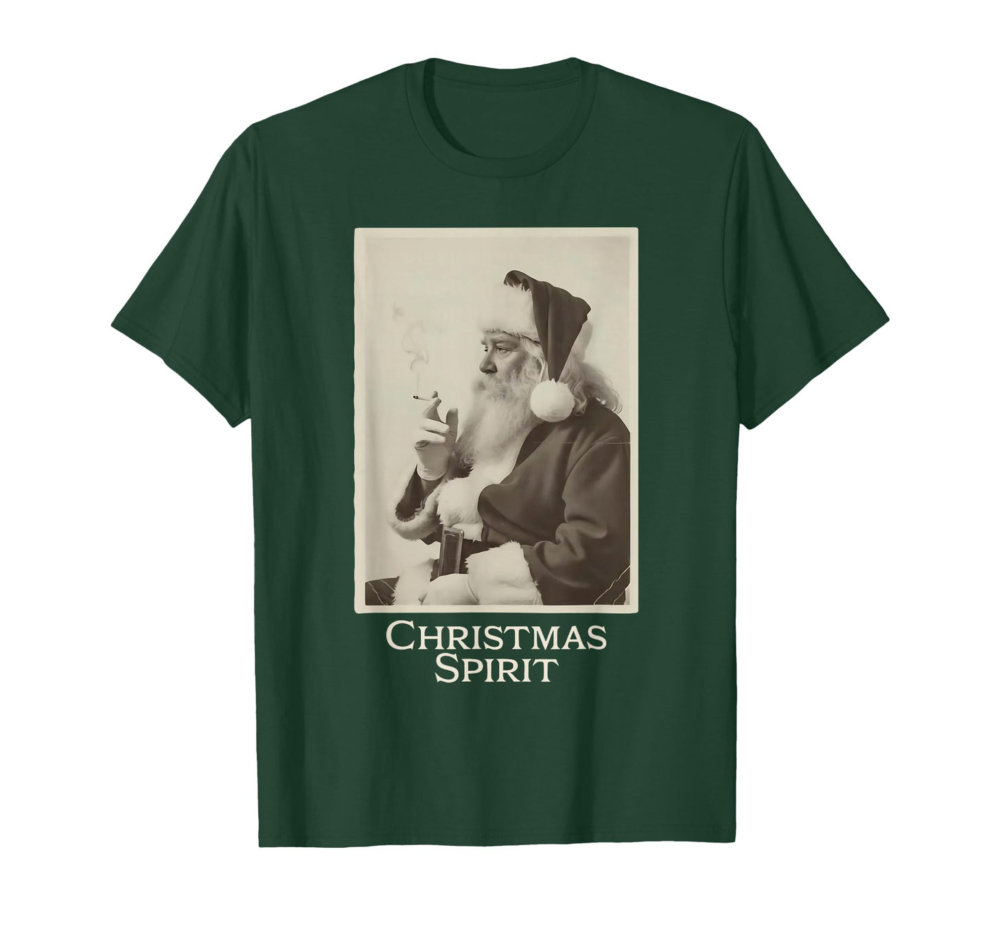 Vintage Funny Smoking Santa Claus Christmas Spirit Christmas T-Shirt