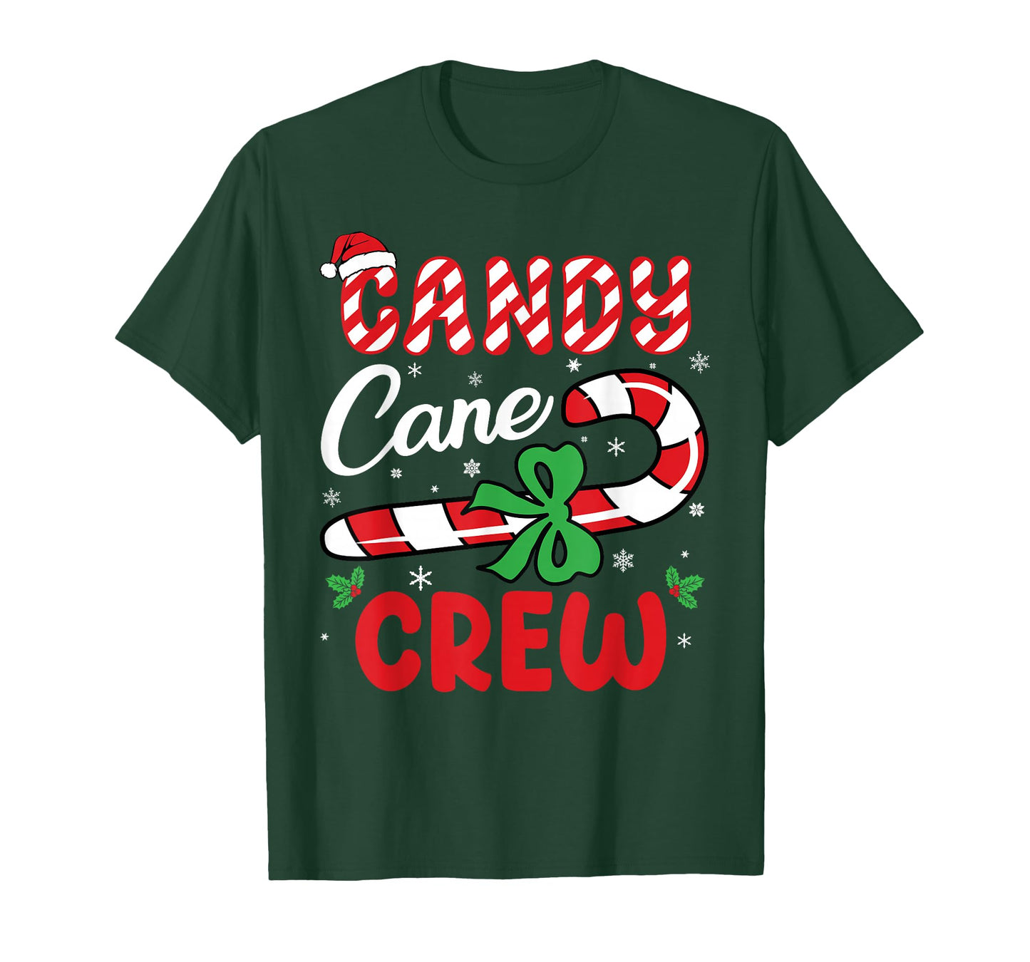 Candy Cane Crew Christmas Men Women Boys Girls Kids Adults T-Shirt