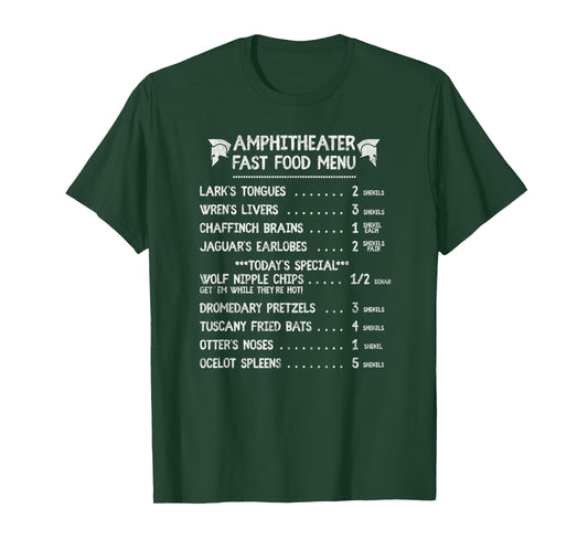 Wolf Nipple Chips Funny Fast Food Menu, Ancient Roman Style T-Shirt