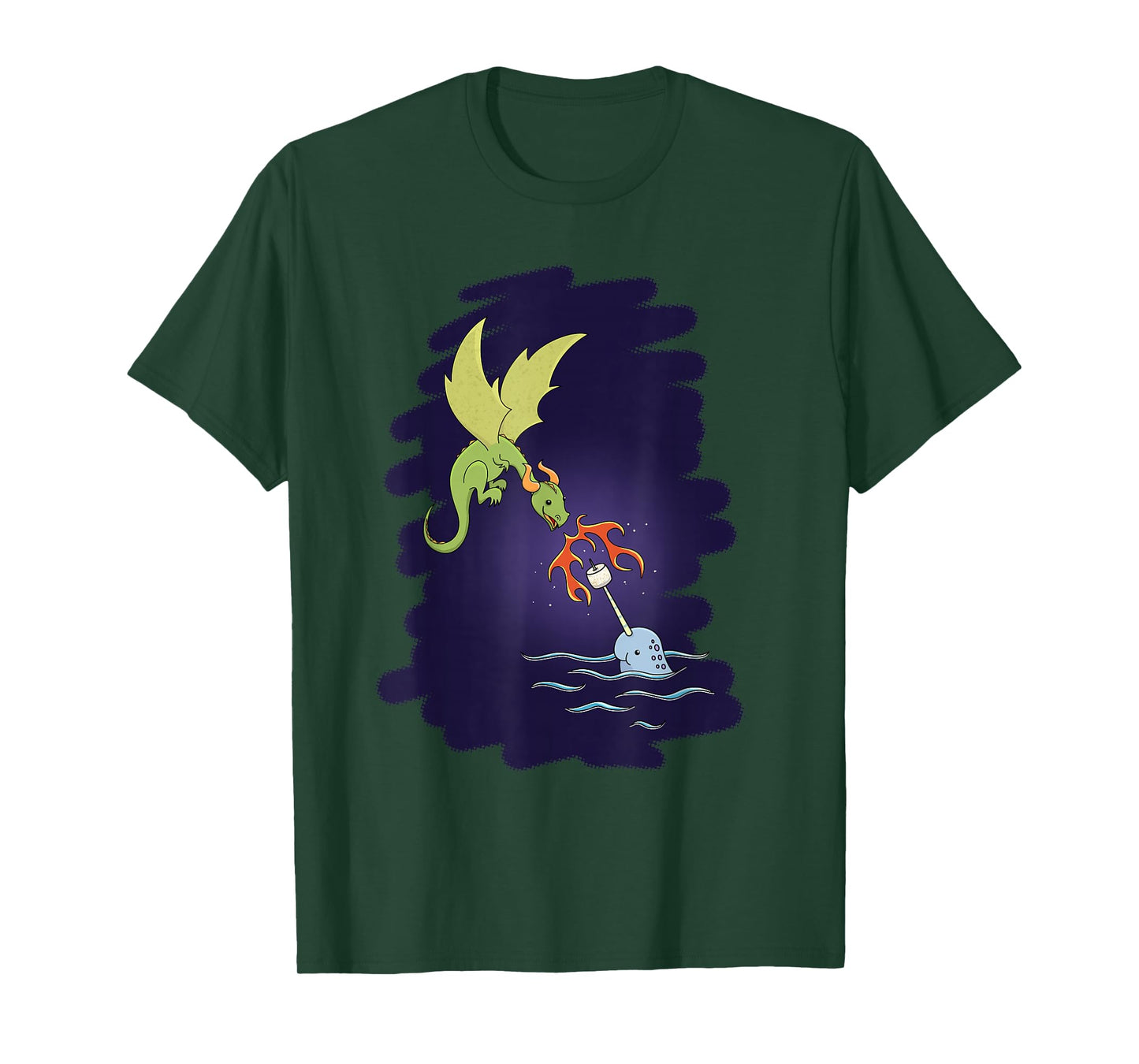 Dragon & Narwhal Campfire Marshmallow Roast, Teamwork T-Shirt