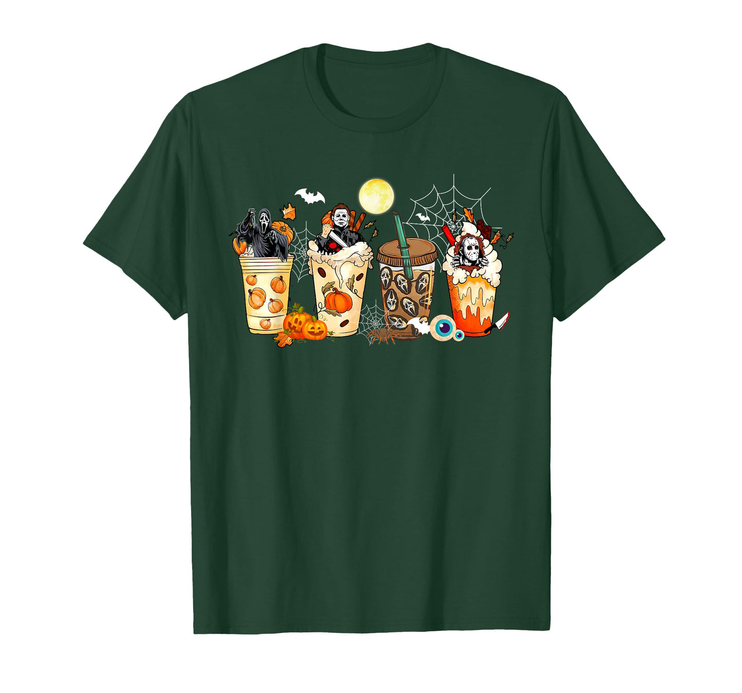 Halloween Fall Horror Movie Pumpkin Latte Spice Coffee Cups T-Shirt