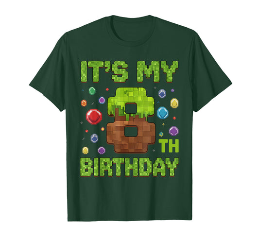 Kids It's My 8th Birthday Video Game Pixel 8 Year Old T-Shirt