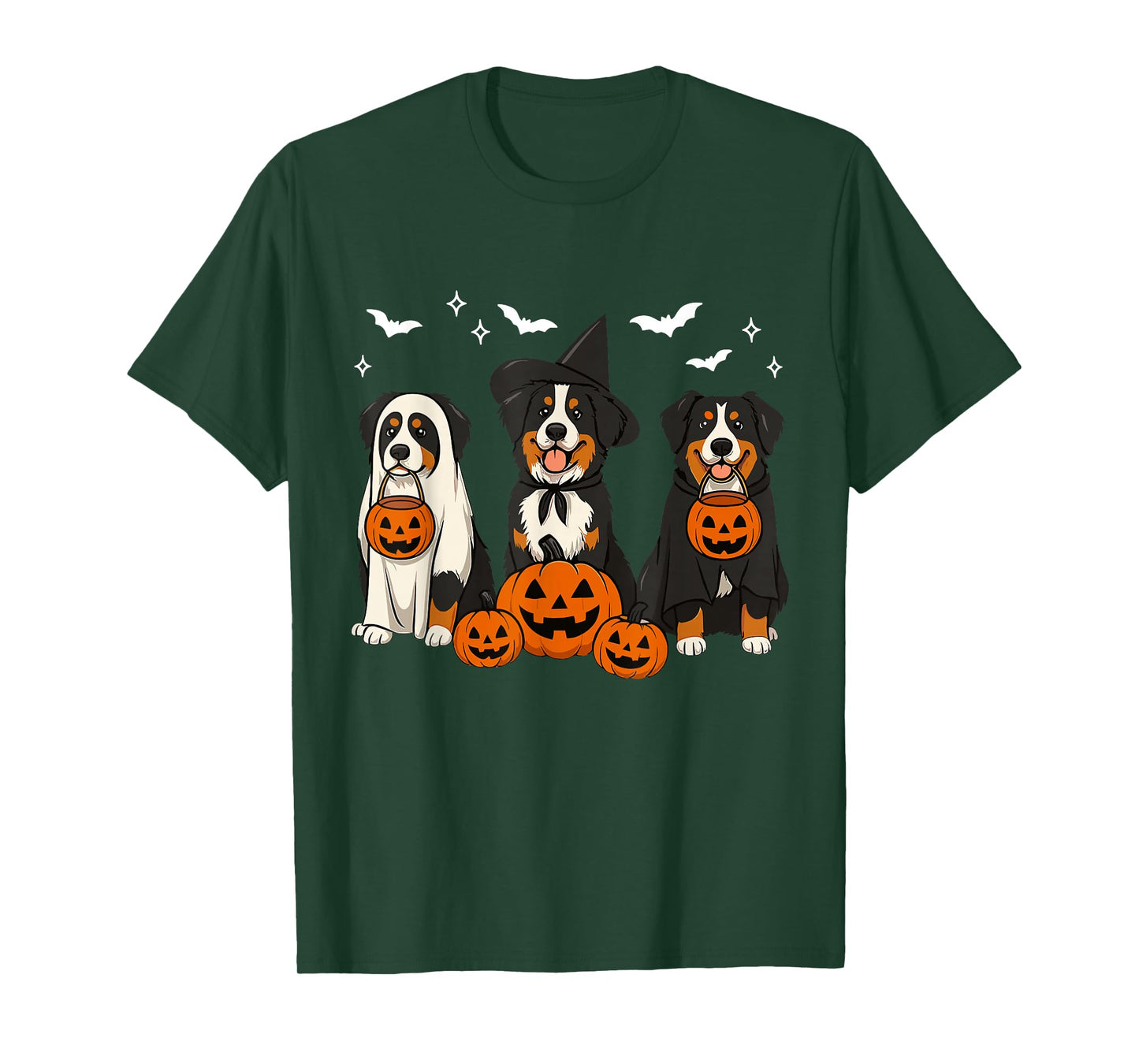 Witch Bernese Mountain Halloween Berner Ghost Dog Mom T-Shirt