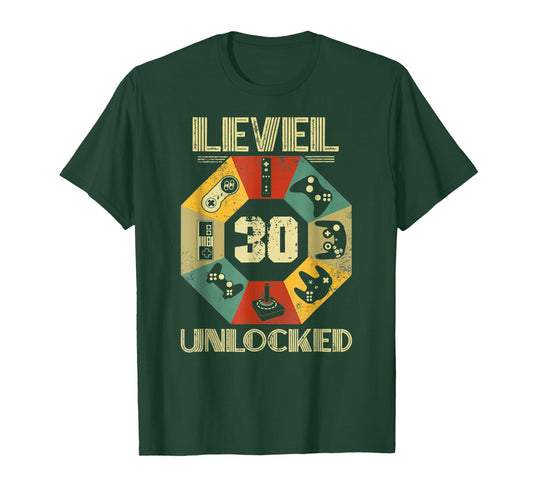 Level 30 Unlocked Video Gamer 30th Birthday Tshirt T-Shirt