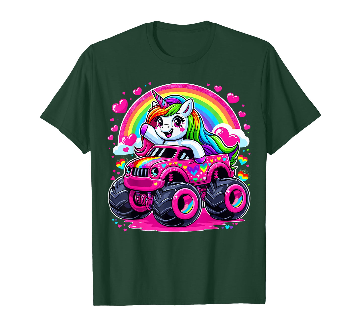Unicorn Riding a Monster Truck T-Shirt
