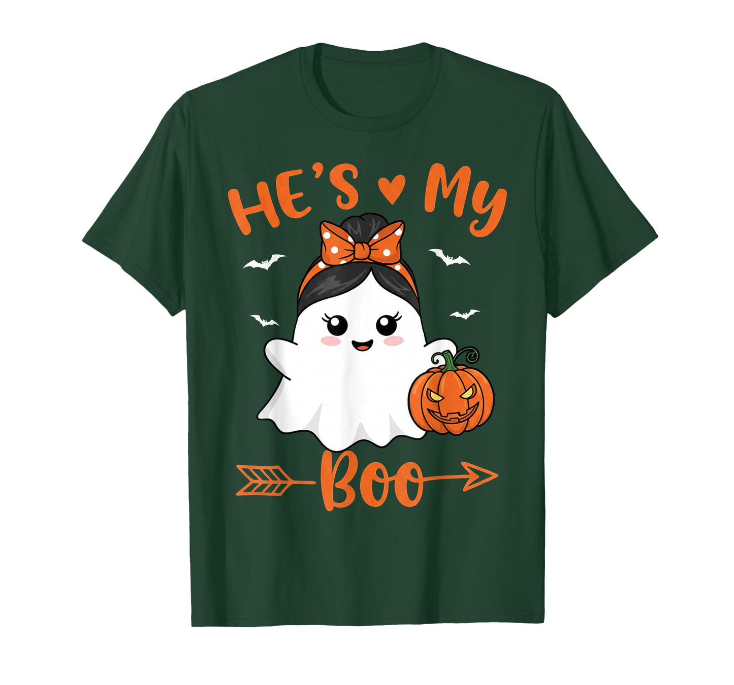 He's My Boo Matching Halloween Pajama Couples Funny T-Shirt