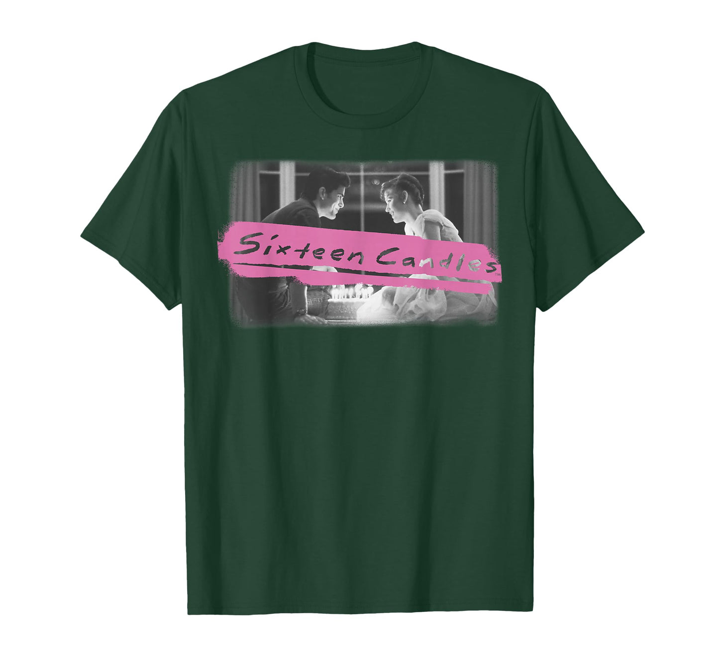Sixteen Candles Birthday Cake Pink Logo T-Shirt